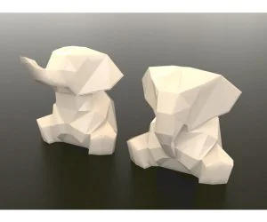 Low Poly Elephants 3D Models