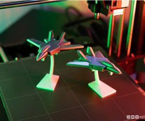 Printinplace And Articulated Jet Fighter With Stand 3D Models