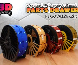 Vertical Filament Spool Parts Drawer Stand 3D Models