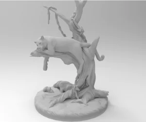 Black Panther On A Tree 3D Models