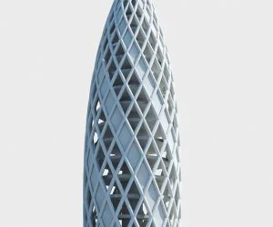 Gherkin Skyscraper 3D Models