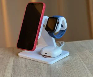 3 In One Iphone Watch And Airpods Charger 3D Models