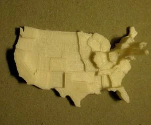 Contiguous United States Prism Map 3D Models