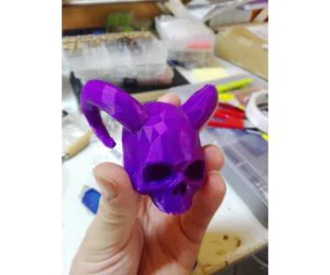Low Poly Horned Skull 3D Models