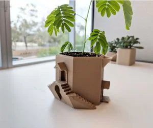 Tower Villa Water Tank Planter Pot 3D Models