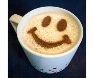 Coffee Stencil Smiley Face 3D Models