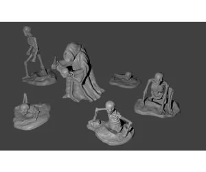 Necromancer And Skeleton Miniatures 3D Models