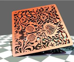 Floral Silhouette Pattern 3D Models