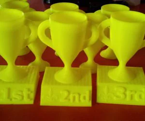 1St 2Nd And 3Rd Place Trophies With Fleur De Lis 3D Models