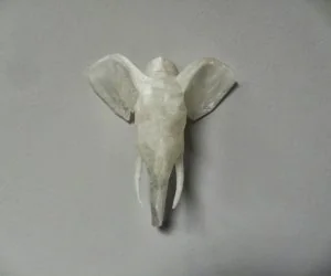 Geometric Low Poly Elephant Head 3D Models