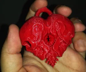 Skull Heart Pendant 3D Models