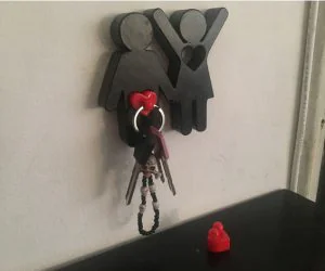 Home Keys Holder For Couplefamily With Key Chains 3D Models