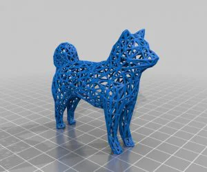 Wireframe Dog Shiba Inu 3D Models