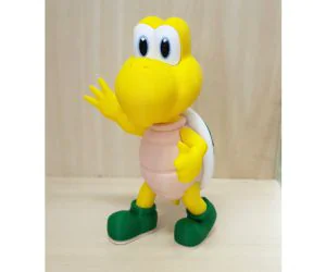 Koopa Troopa Green Greeting Pose From Mario Games Multicolor 3D Models