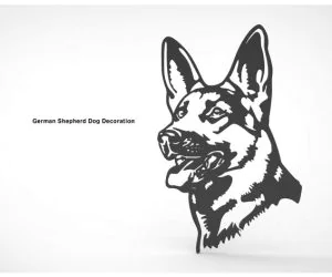 German Shepherd Dog Wall Decoration 3D Models