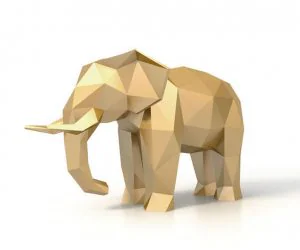 Elefante Geometrico Low Poly 3D Models