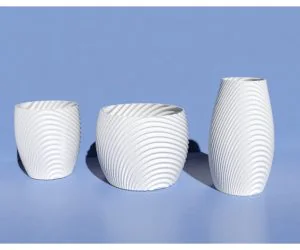 Wavy Organic Bowl Cups Vase And Flower Pot. 3D Models