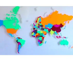World Map Puzzle 3D Models