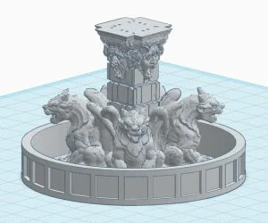Gargoyle Fountain For 28Mm Rpg Games 3D Models