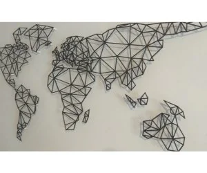 World Map Triangular 3D Models