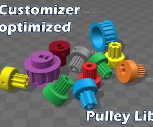 Parametric Pulley Library Customizer Optimized 3D Models