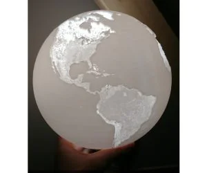 210Mm Diameter Globe Lithophane Lamp Shad 3D Models