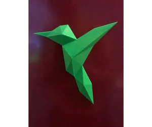 Origami Colibri Hummingbird 3D Models