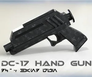 Dc17 Handgun Clone Wars Animated Version 3D Models