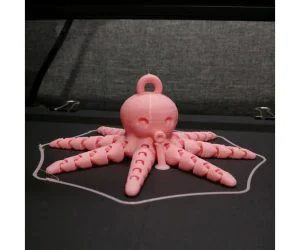 Cute Mini Octopus With Ring Remix 3D Models