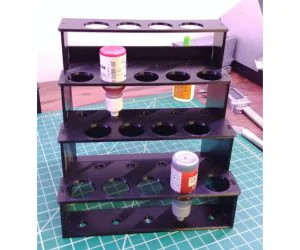 Modular Hobby Paint Rack Small Straight 3D Models