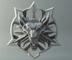 Medallion Witcher Wolf Last Wish 3D Models