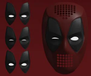 Deadpool Faceshell Lenses 3D Models