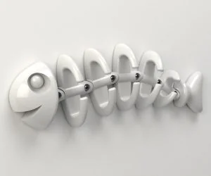 Fish Bone Wall Hanger Modular Version 3D Models