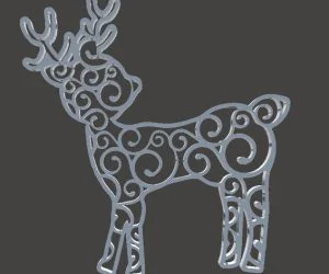 Christmas Tree Ornament Reindeer Swirl 3D Models