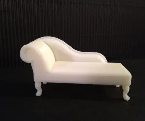 Miniature Queen Anne Chaise Lounge 3D Models