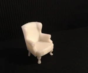 Miniature Queen Anne Wingback Chair 3D Models