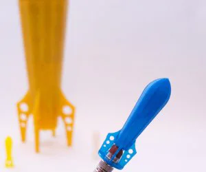 Retro Rocket Pencil Case 3D Models
