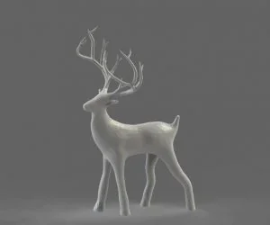 Simplified Holiday Christmas Deer Lowpoly Remix 3D Models