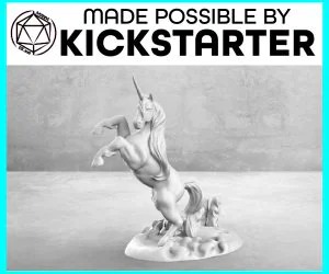 Unicorn Action Pose Tabletop Miniature 3D Models