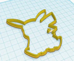 Pokemon Pikachu Cookie Shape Cutter 3D Models