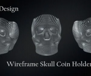 Wireframe Skull Coin Holder 3D Models