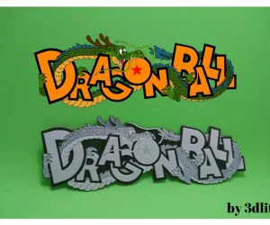 Logo Dragon Ball En 3D 3D Models