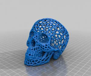 Voronoistyle Skull With No Supports 3D Models