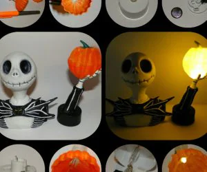 Nightmare Before Christmas Jack Skellington With Glowing Pumpkins 3D Models
