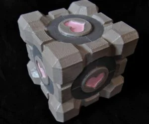 Portal Companion Cube Derivative With Hearts 3D Models