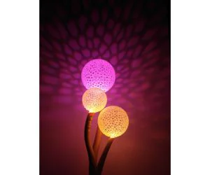 Voronoi Blowball Flower Lighted Decoration 3D Models