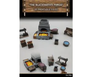 Blacksmith Forge And Workshop 28Mm Gaming Sample Items 3D Models