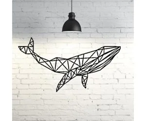 Whale Wall Sculpture 2D 3D Models