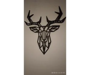 Xl Geometric Deer Wall Sculture Bigger Print Bed 3D Models
