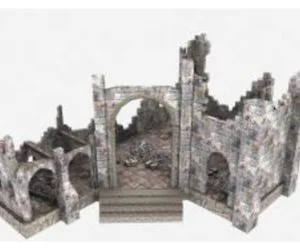 Cathedral Ruins Opengameart Terrain 3D Models